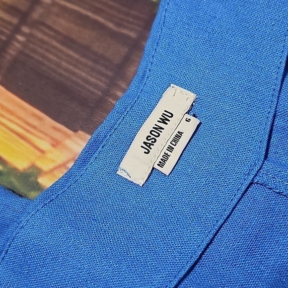 Jason‎ Wu Blue Linen Blend Braided High Waist Wide Pant Size 6 NWT - Picture 5 of 6